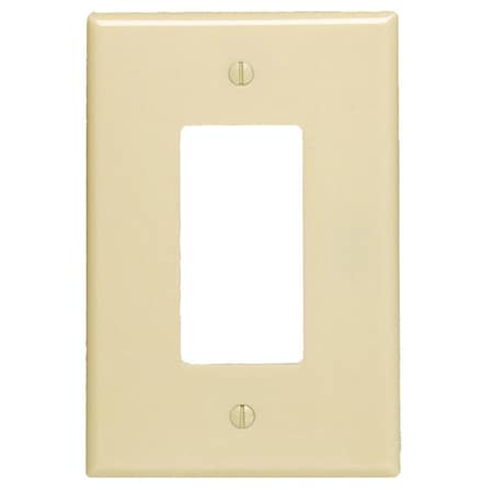 Leviton Leviton Ivory 1 gang Plastic Decorator Wall Plate 1 pk 86601-00I